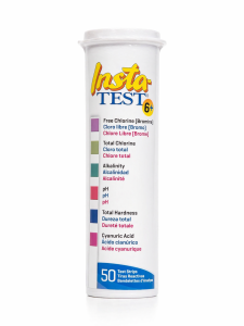 Insta-test 6. 50 Tirillas. Cloro libre, alcalinidad, cloro total, pH, dureza y ácido cianúrico